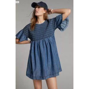 Anthropologie Luz Chambray Mini Dress XL NWT